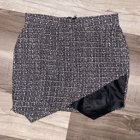 Sans Souci Gray Black Tweed Mini Skirt Size Small - Picture 3 of 11